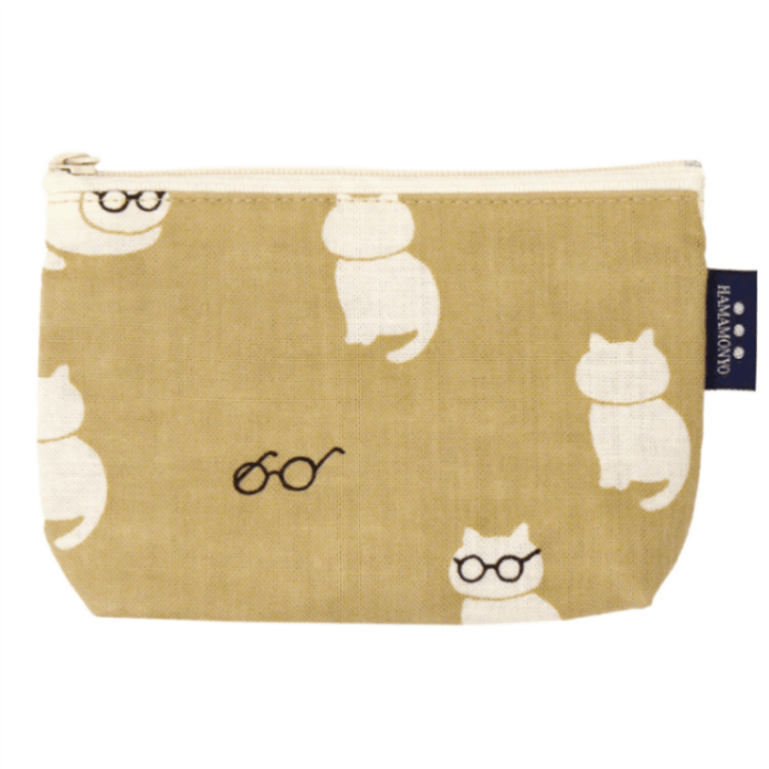 豆ポーチ　ねこめがね