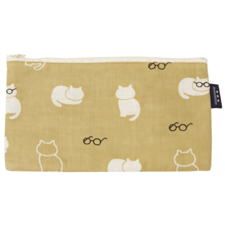 フラットポーチ　ねこめがね