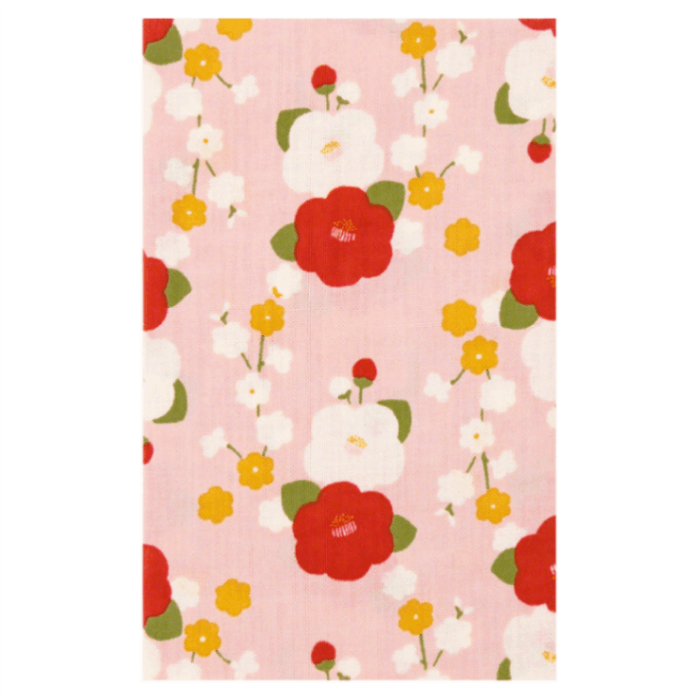 てぬぐい　祝い椿