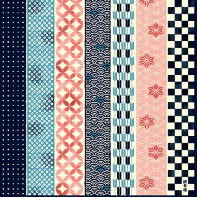 中布　吉祥文様縞