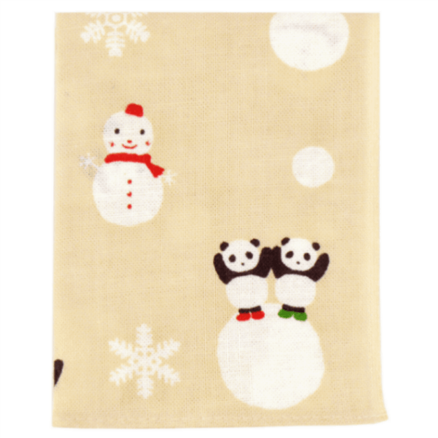 てぬぐいのはんかち　和み雪パンダ