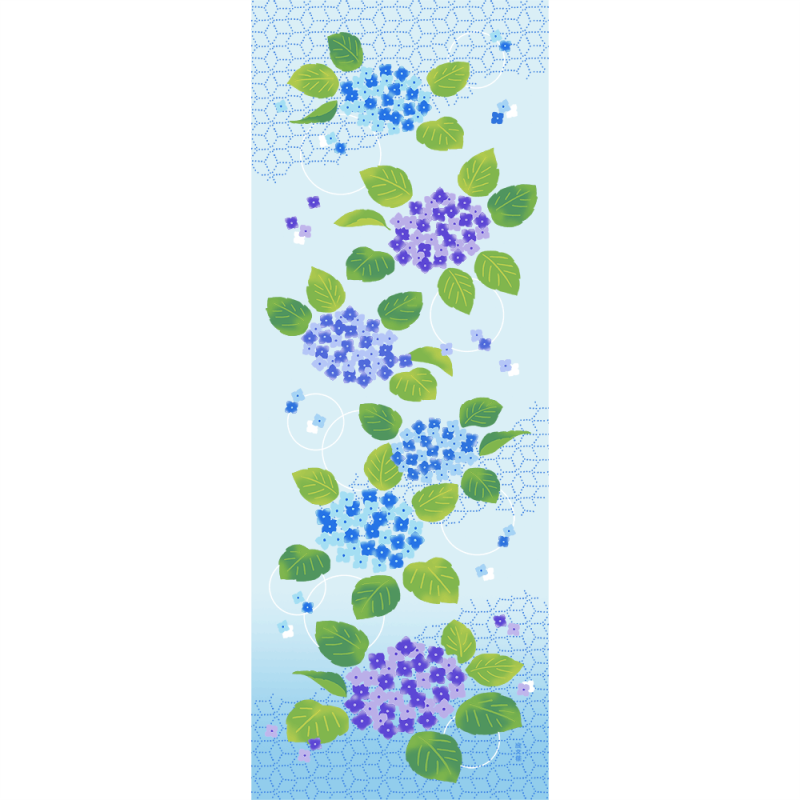 絵てぬぐい　紫陽花しずか
