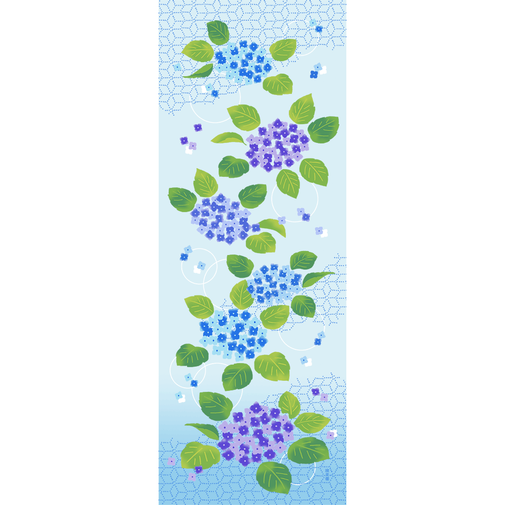 絵てぬぐい　紫陽花しずか
