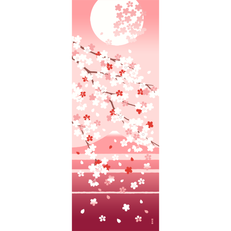絵てぬぐい　桜景色
