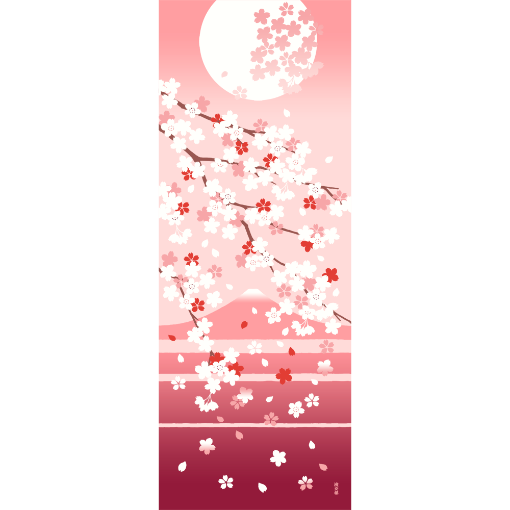 絵てぬぐい　桜景色