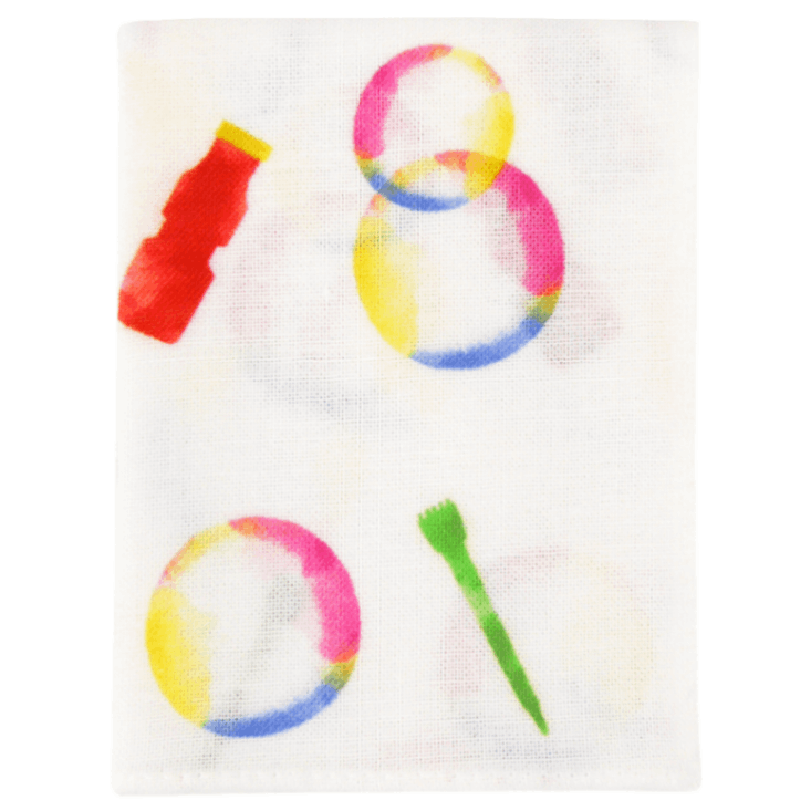 てぬぐいのはんかち　七色シャボン玉