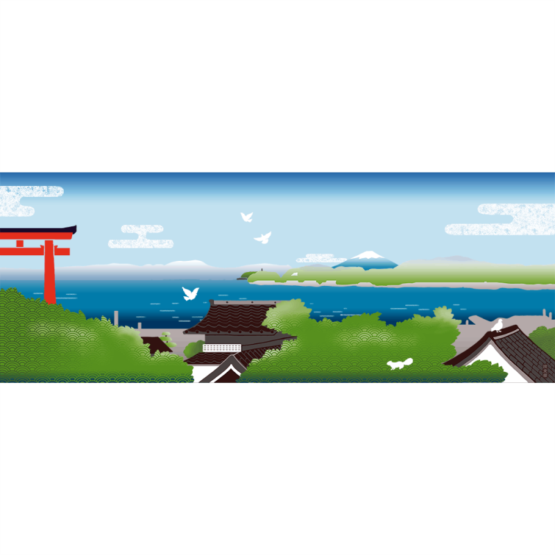 絵てぬぐい　湘南和景色