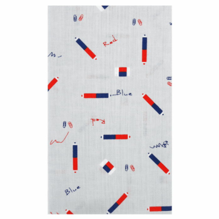 てぬぐい　まめ赤青えんぴつ