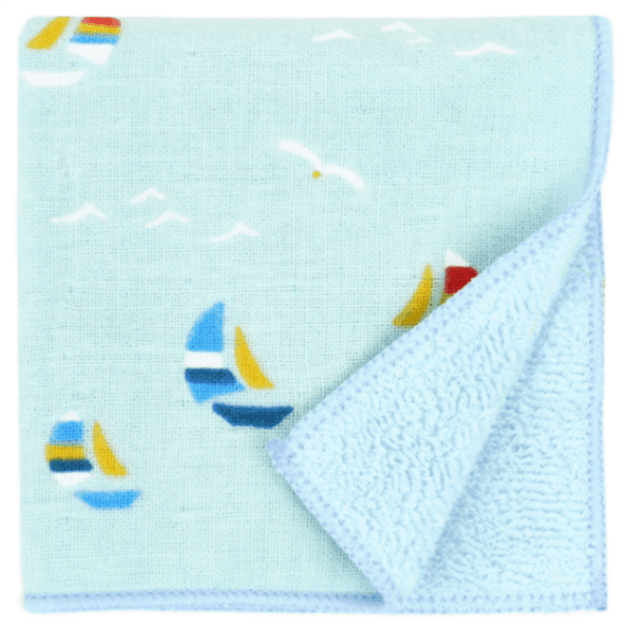キッズタオルハンカチ　波のりヨット