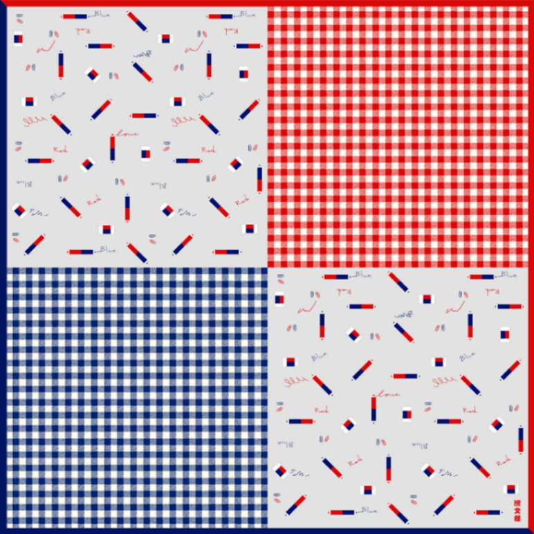 小布　まめ赤青えんぴつ