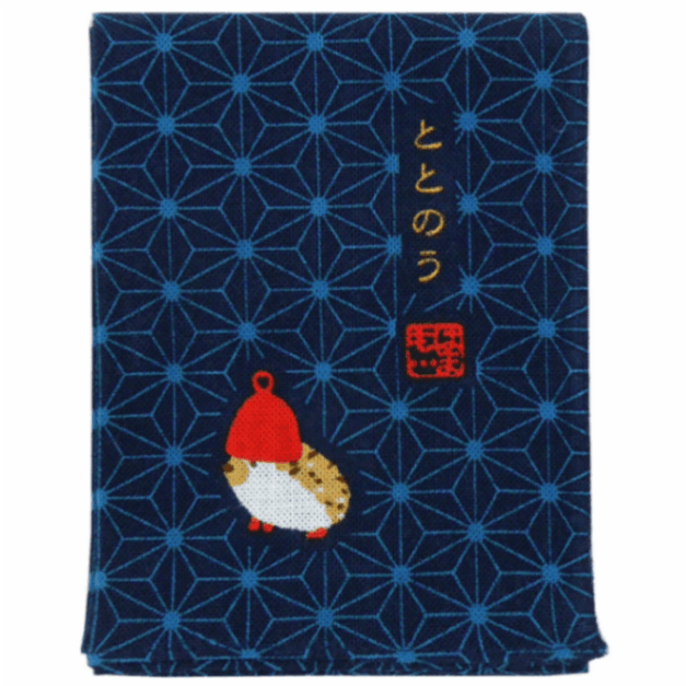 ひとことはんかち　ととのうハリネズミ