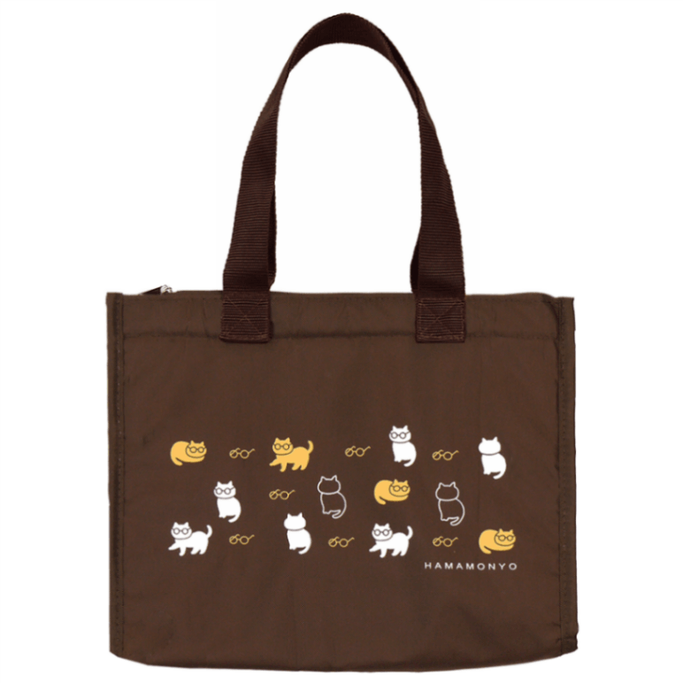 保冷温バッグ　ねこめがね　チャ