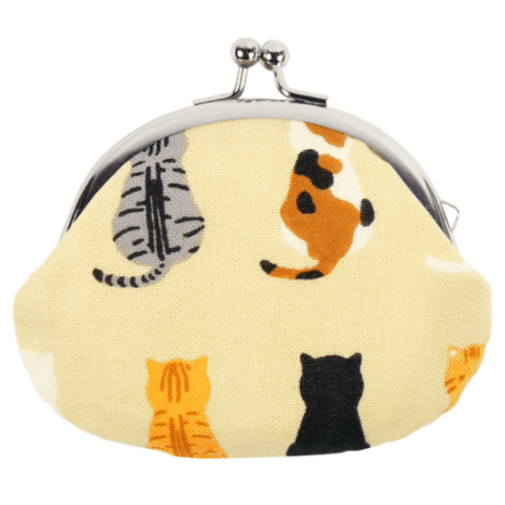 がま口　おすわり猫ならべ