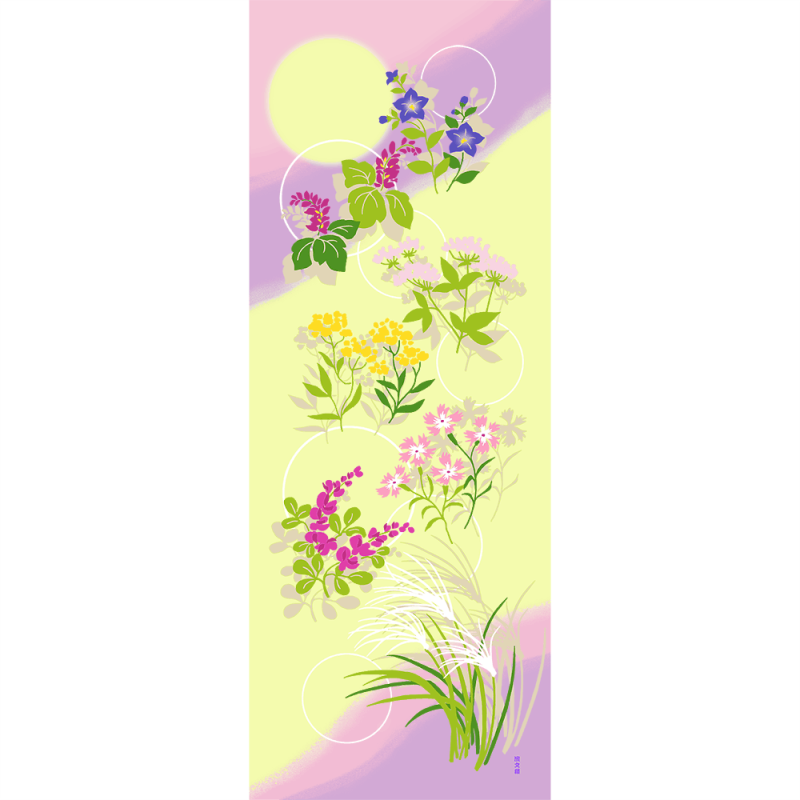 絵てぬぐい　七草の調べ・秋