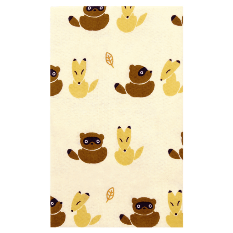 てぬぐい　キツネとタヌキ