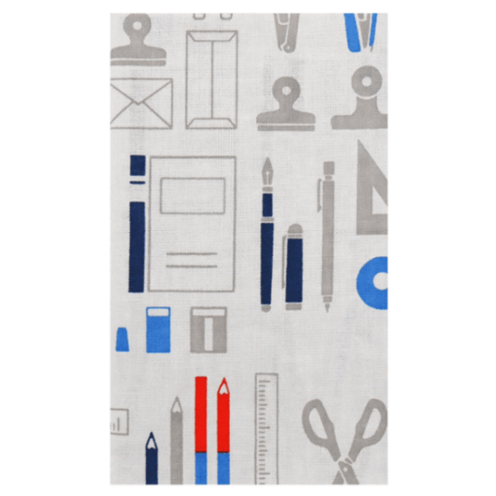 てぬぐい　文具ならべ