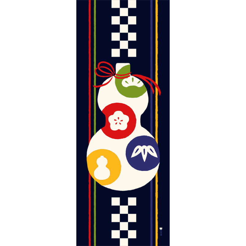 絵てぬぐい　ひょうたん松竹梅