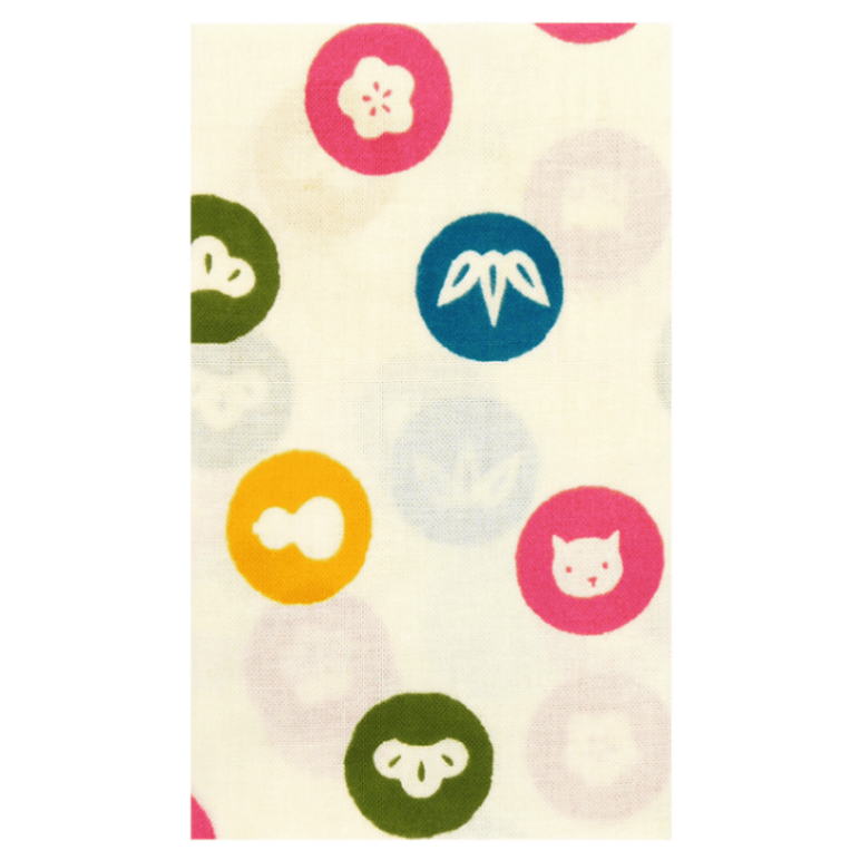 てぬぐい　ほのぼの松竹梅