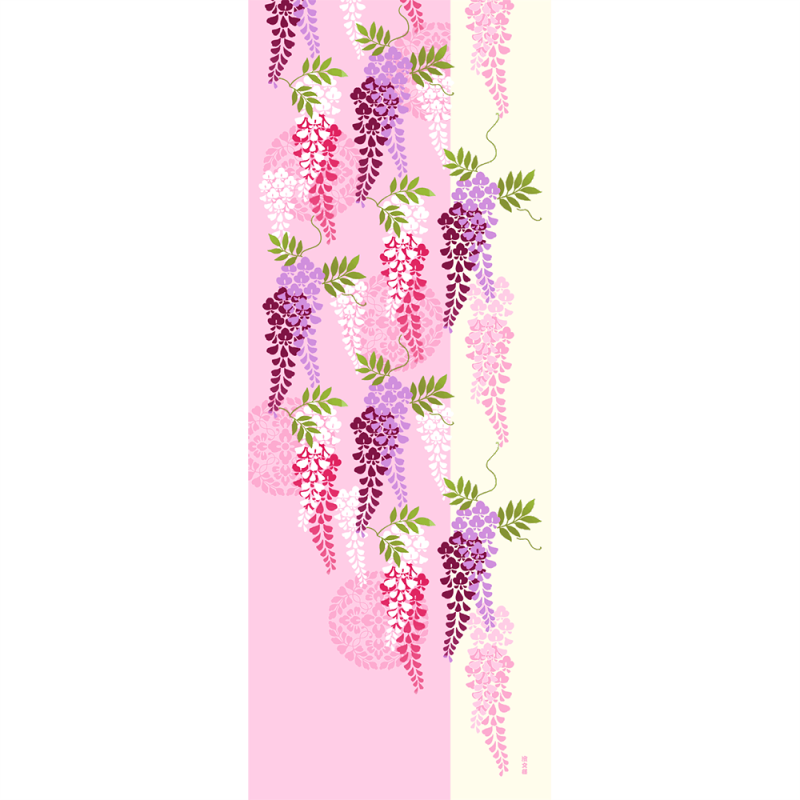 絵てぬぐい　乙女藤と紋