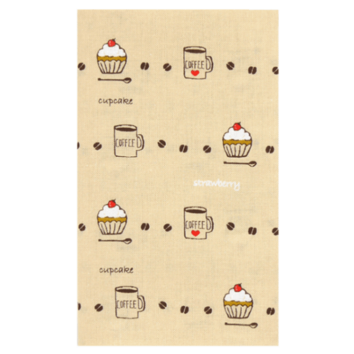 てぬぐい　苺のカップケーキ