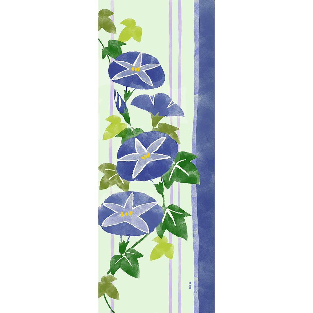 絵てぬぐい　朝顔便り