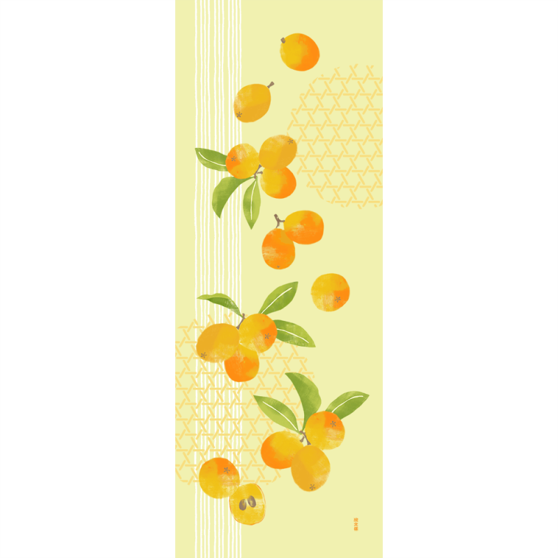 絵てぬぐい　ビワの香り