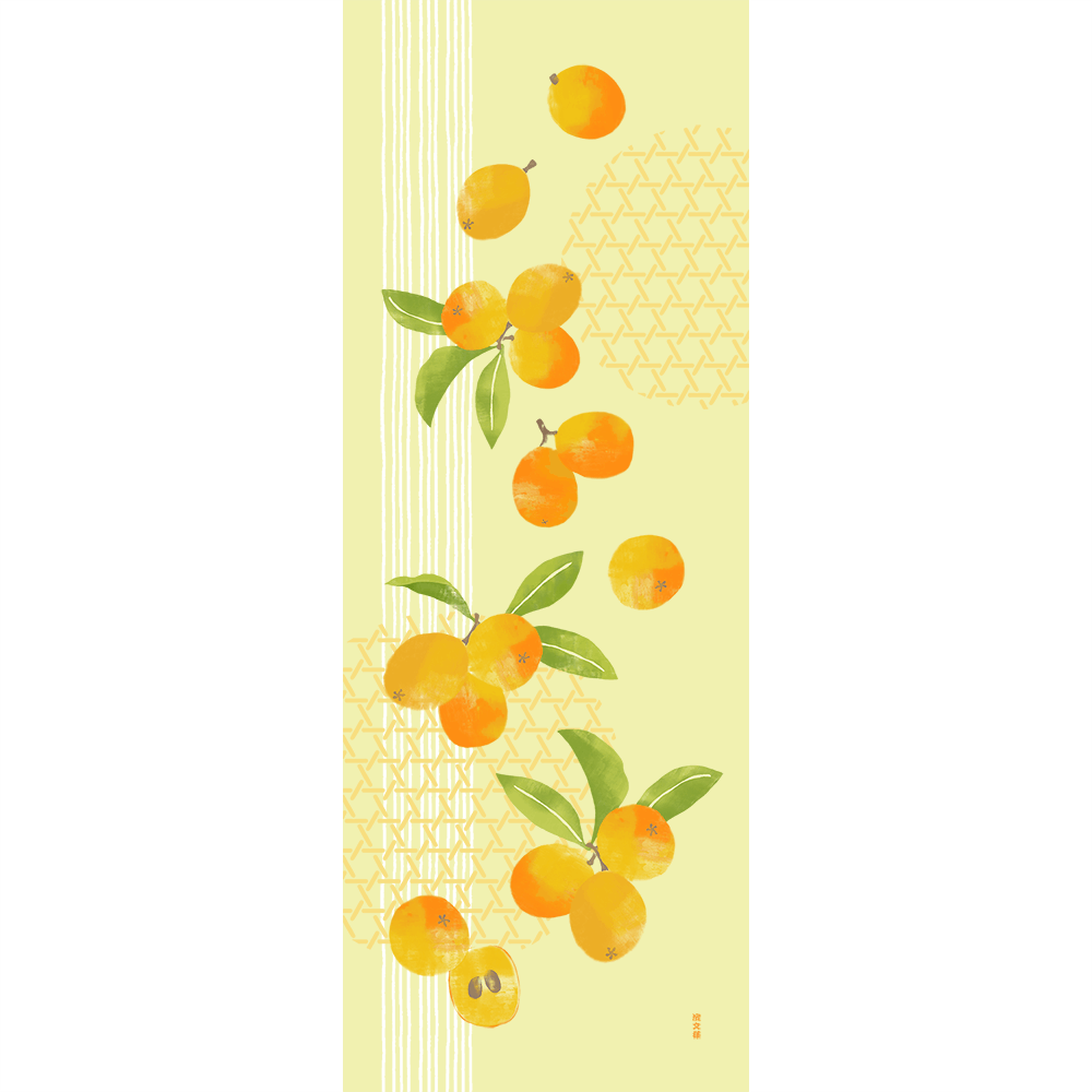 絵てぬぐい　ビワの香り