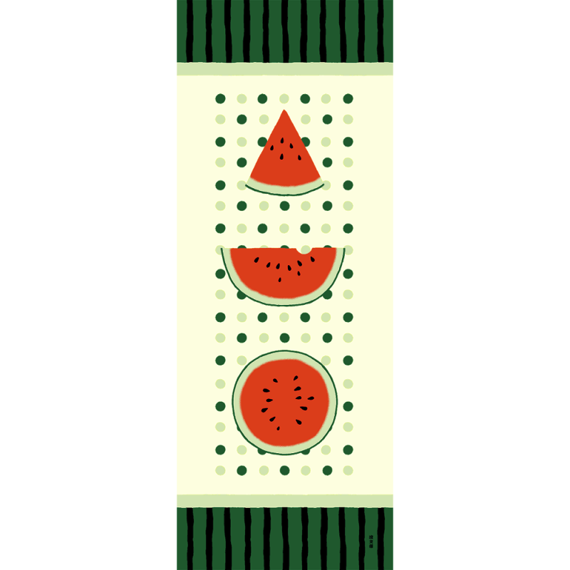 絵てぬぐい　スイカ飾り