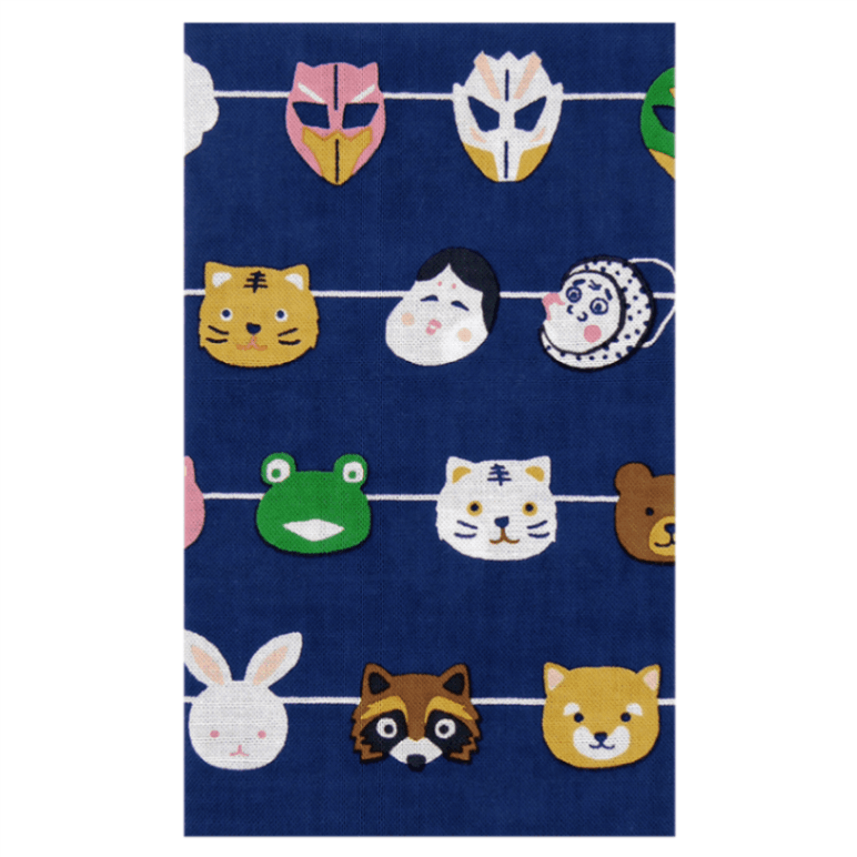 てぬぐい　屋台のお面屋さん