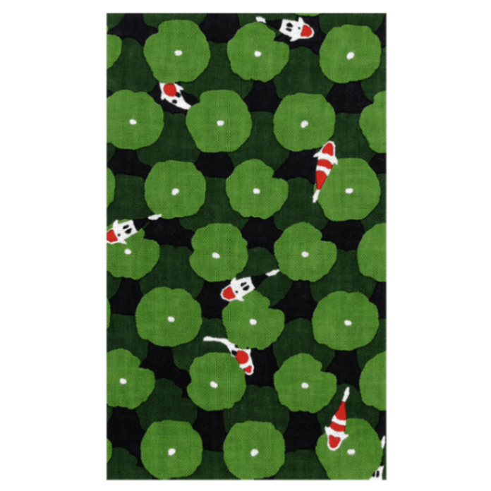 てぬぐい　蓮鯉