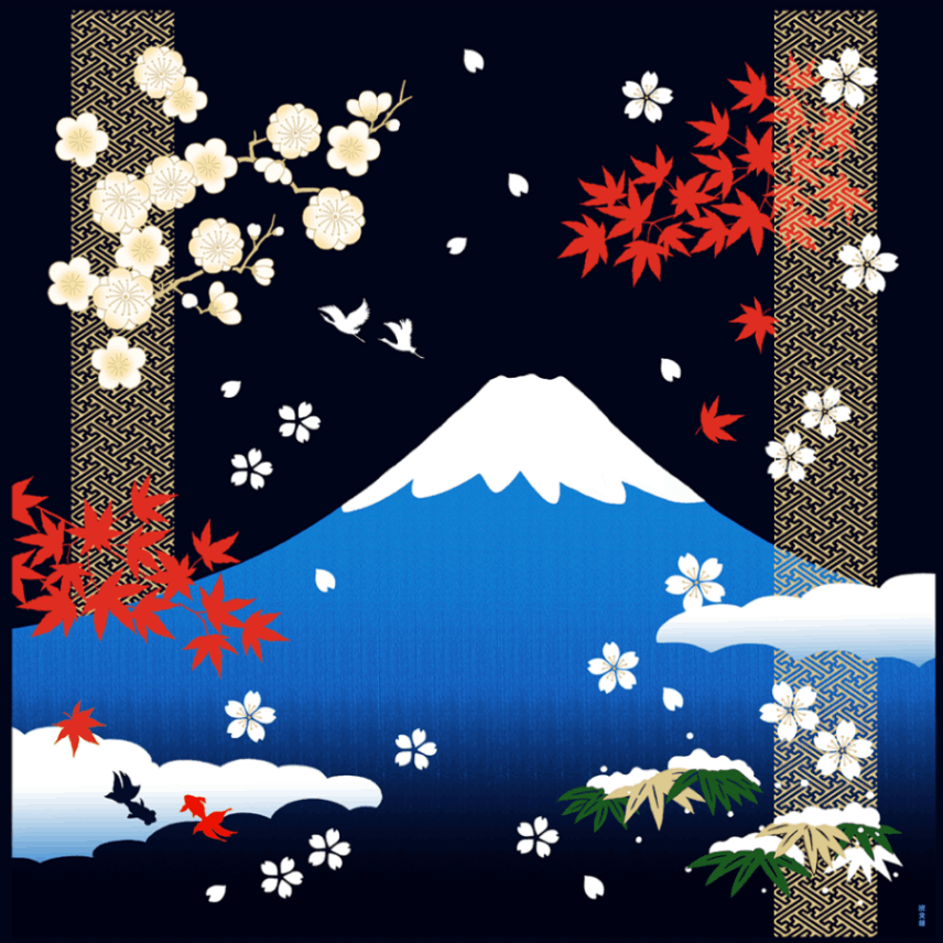 大布 四季富士山｜▽アイテム・用途で選ぶ,風呂敷,大布（90cm