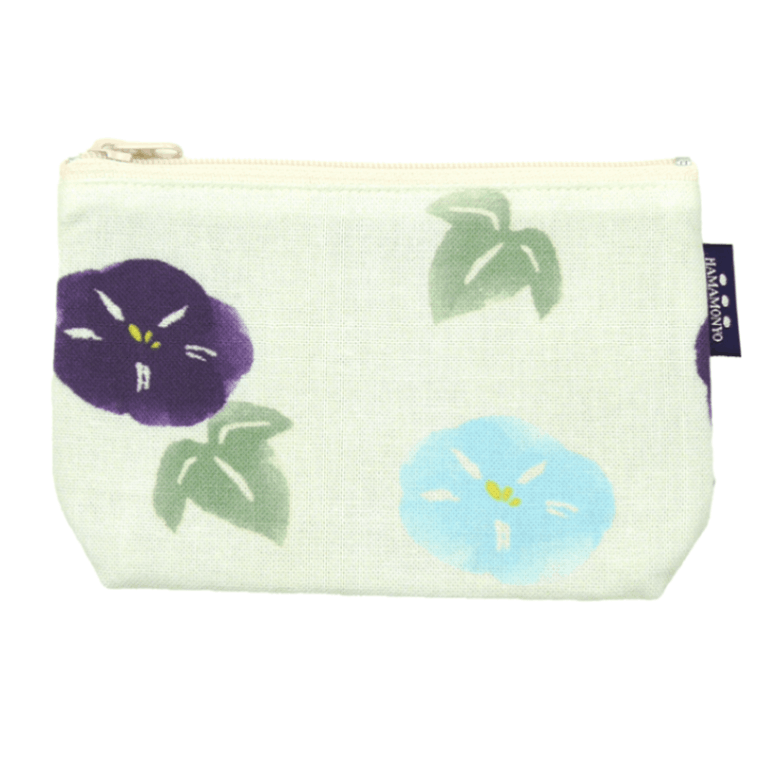 豆ポーチ　ふわふわ朝顔