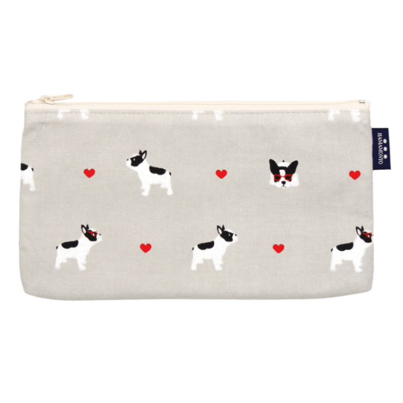 フラットポーチ　フレンチブルハート