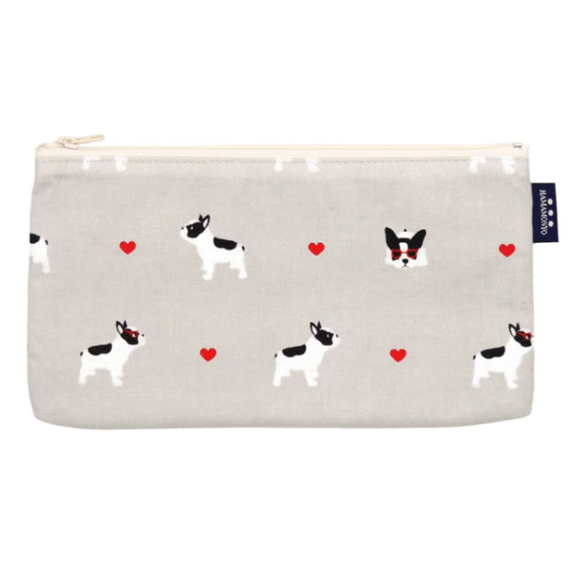 フラットポーチ　フレンチブルハート