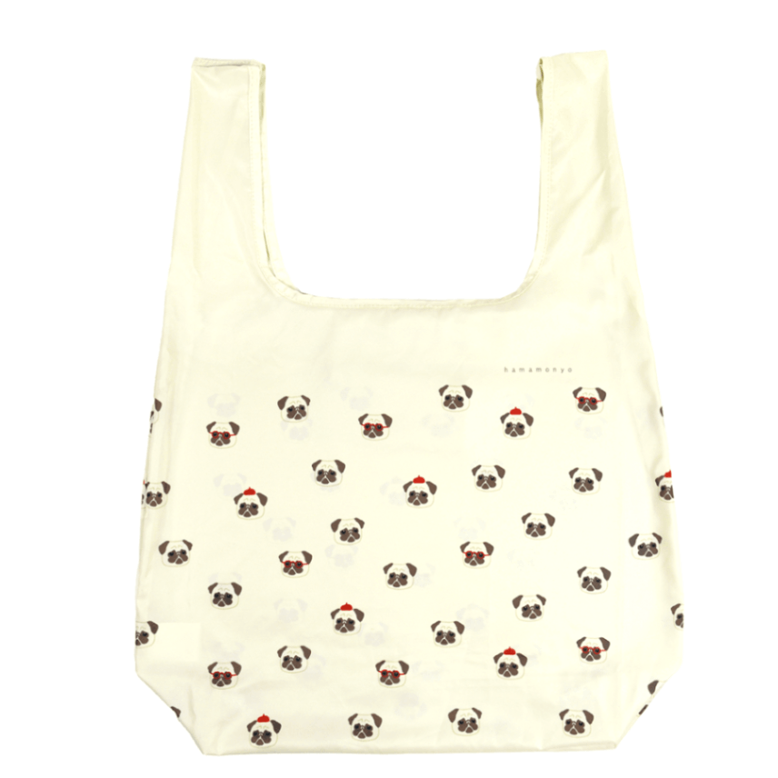 コンパクトエコバッグ　パグ画伯
