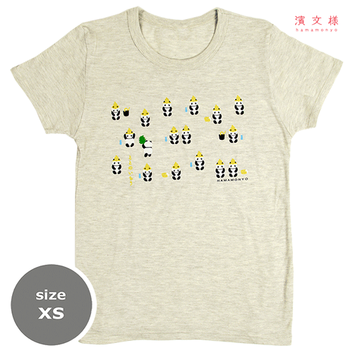 TシャツXS　ととのいちうサウナパンダ　ベージュ