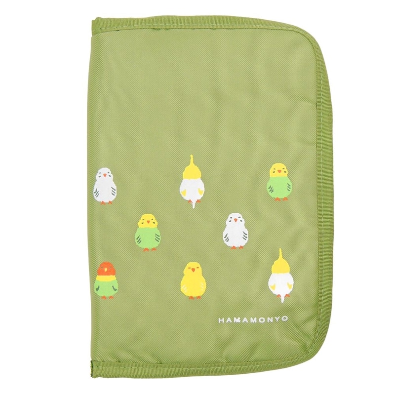 マルチケース　インコ並べ　グリーン