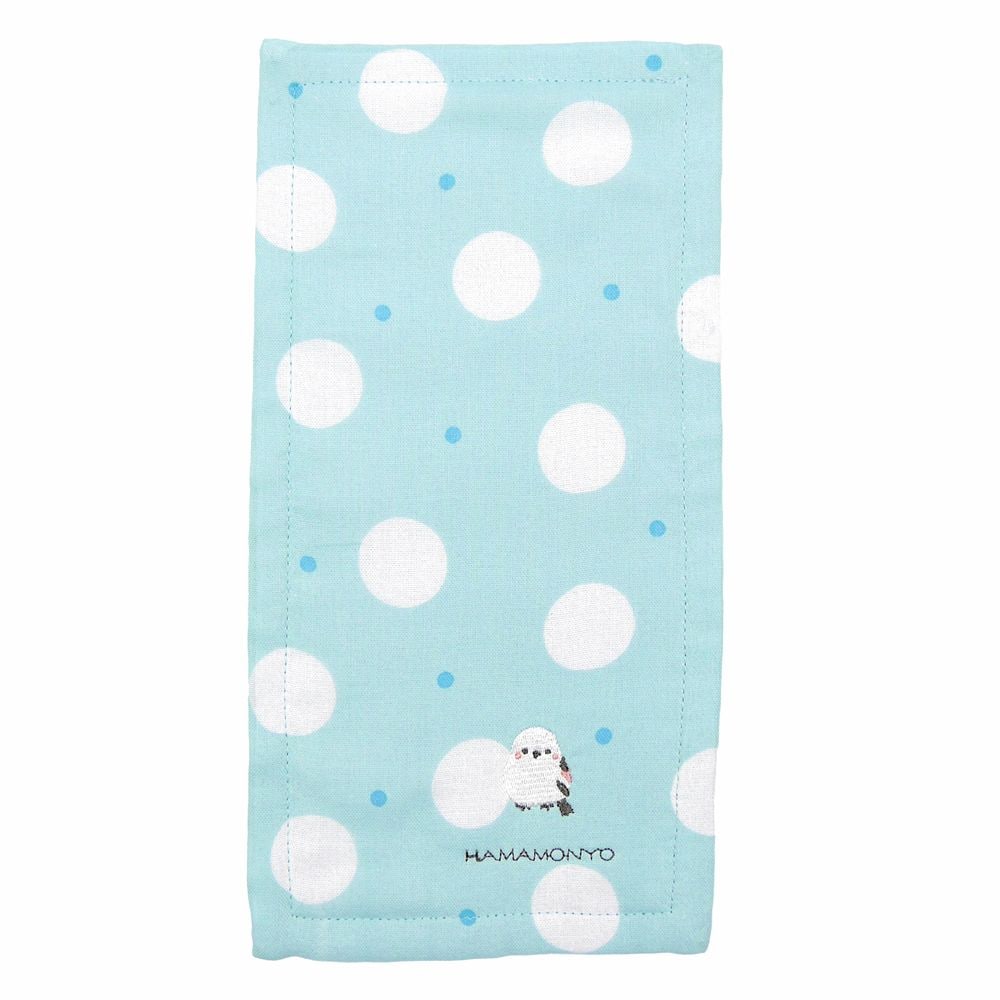 リバーシブルハーフハンカチ シマエナガ ブルー｜▽アイテム