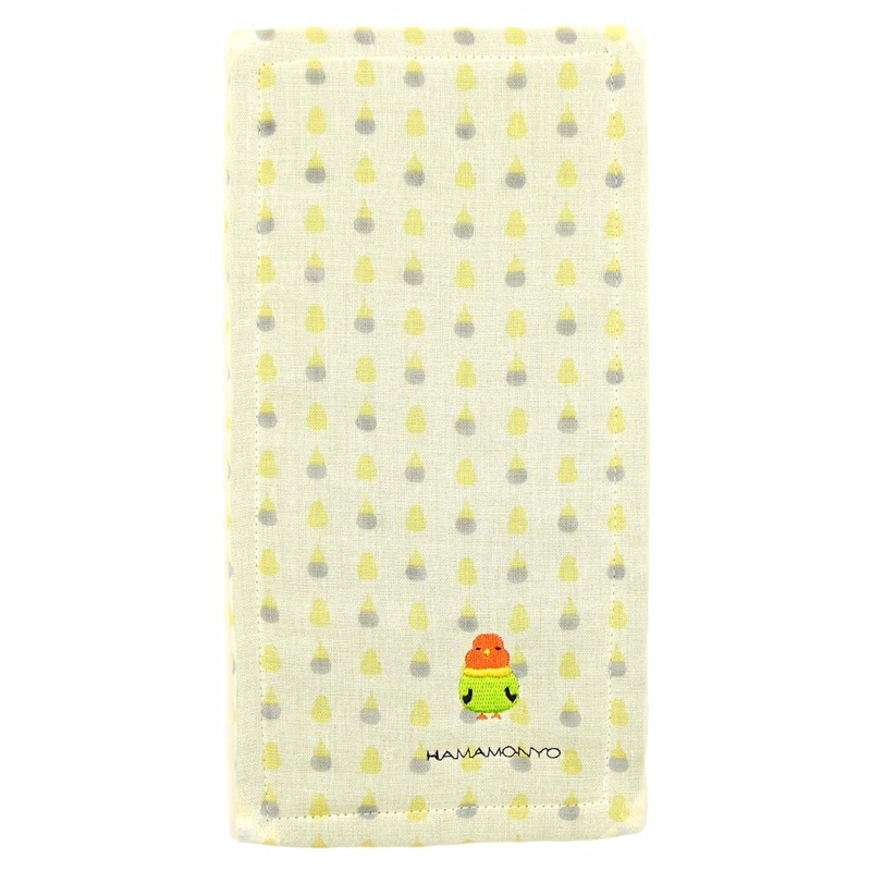 リバーシブルハーフハンカチ　インコ　グリーン