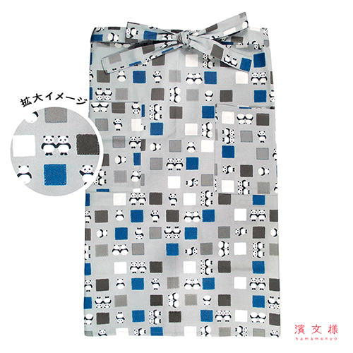 サロンエプロン　パッチワークパンダ