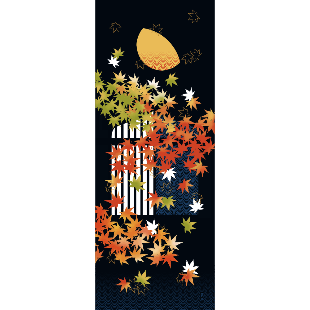 絵てぬぐい　紅葉景色