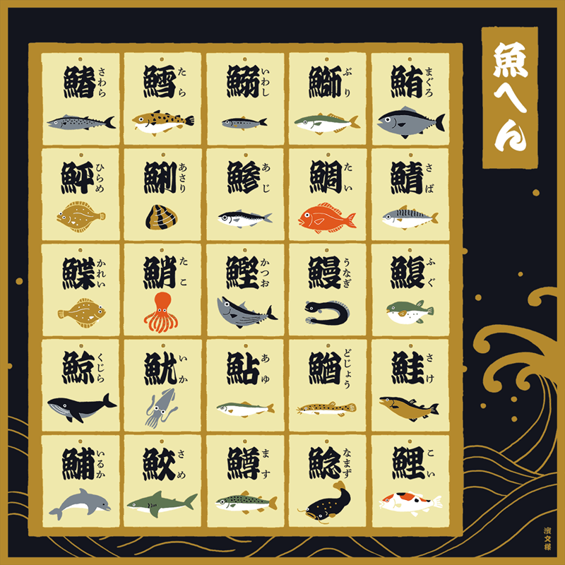 絵小布　魚へん