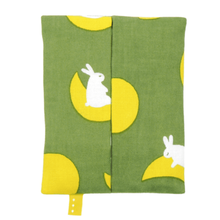 おみつ様 デコパージュ雑貨 ティッシュケース円形 白たまごのうさぎ