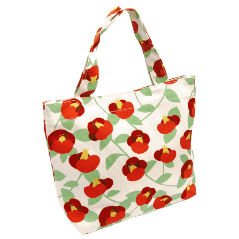 捺染帆布トート小　ハナツバキ