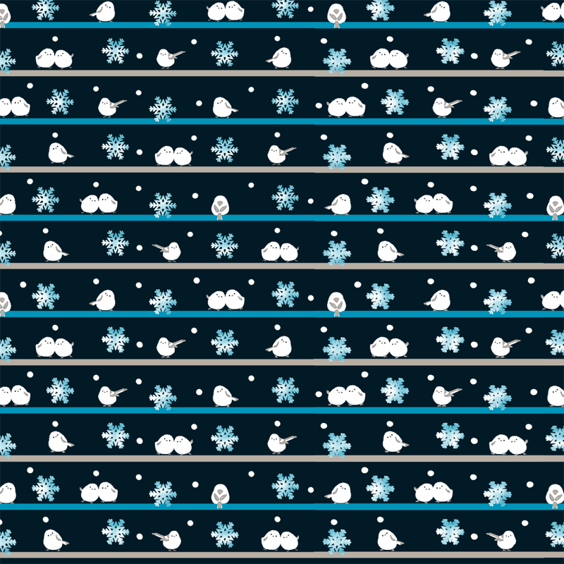 FUROSHIKIクロス　シマエナガと雪