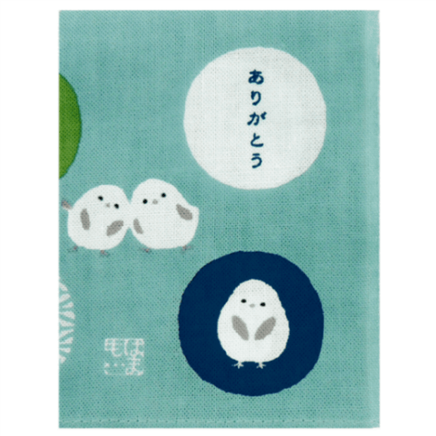 ひとことはんかち　ありがとうシマエナガ