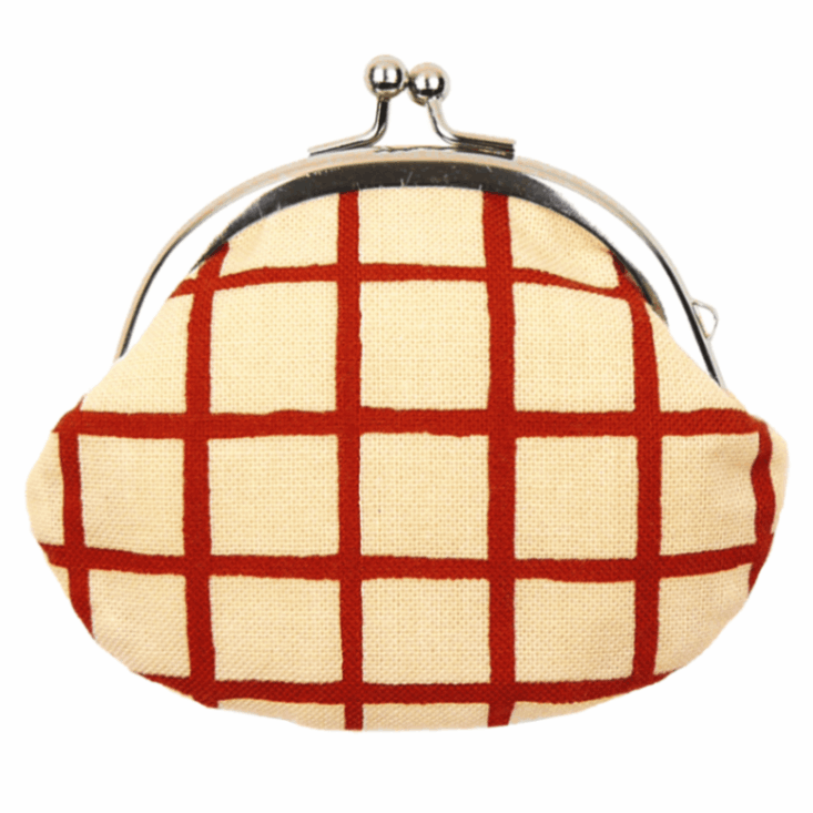 がま口　格子もよう