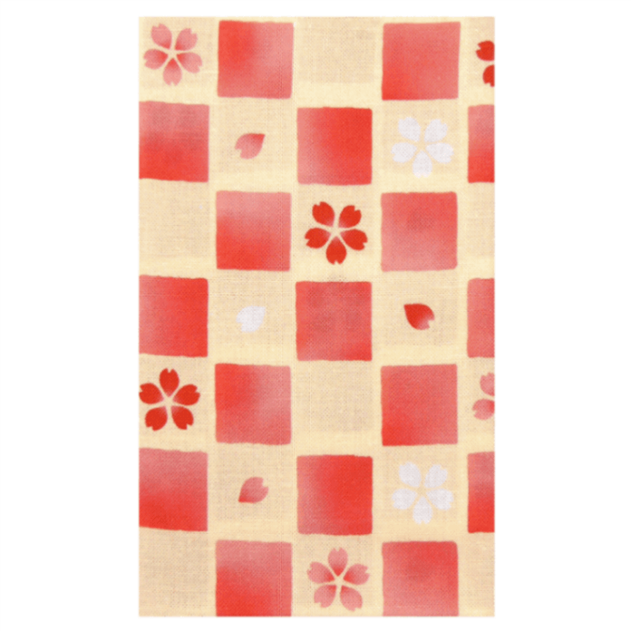 てぬぐい　ふんわり桜と市松