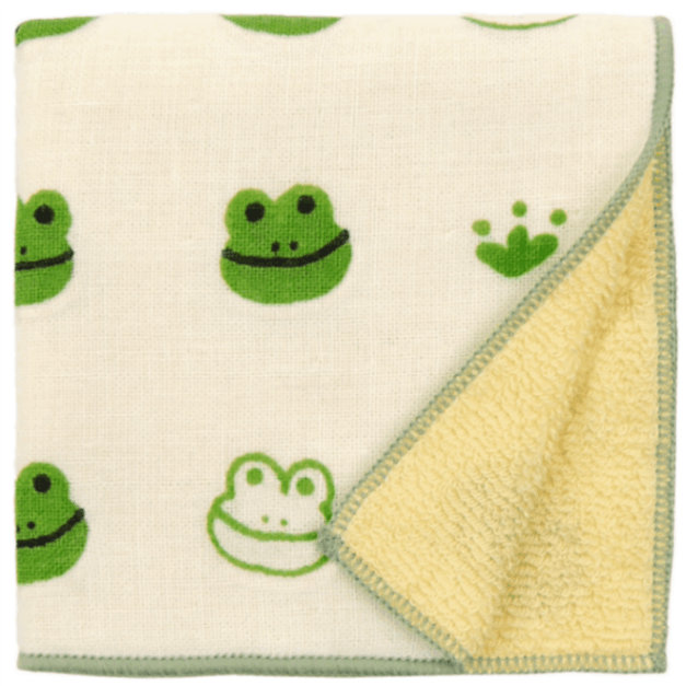キッズタオルハンカチ　かえるんるん