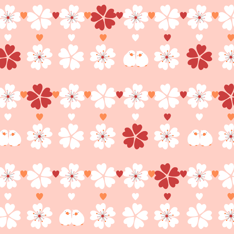 FUROSHIKIクロス　さくら文鳥